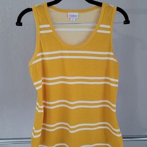 LulaRoe Yellow & White tank top